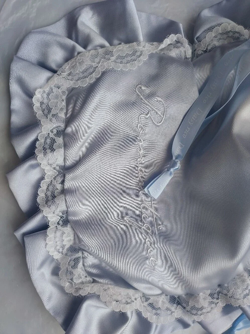 Japan brand grey silver lace Satin Lace cloths cosmetic drawstring bag pouch